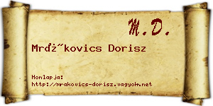 Mrákovics Dorisz névjegykártya